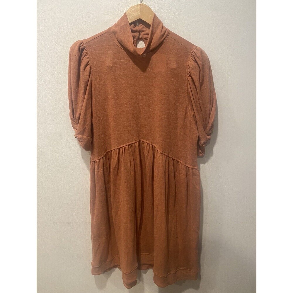 NWT FP Beach Women's Terracotta‎ Balloon Sleeve Dress Size S